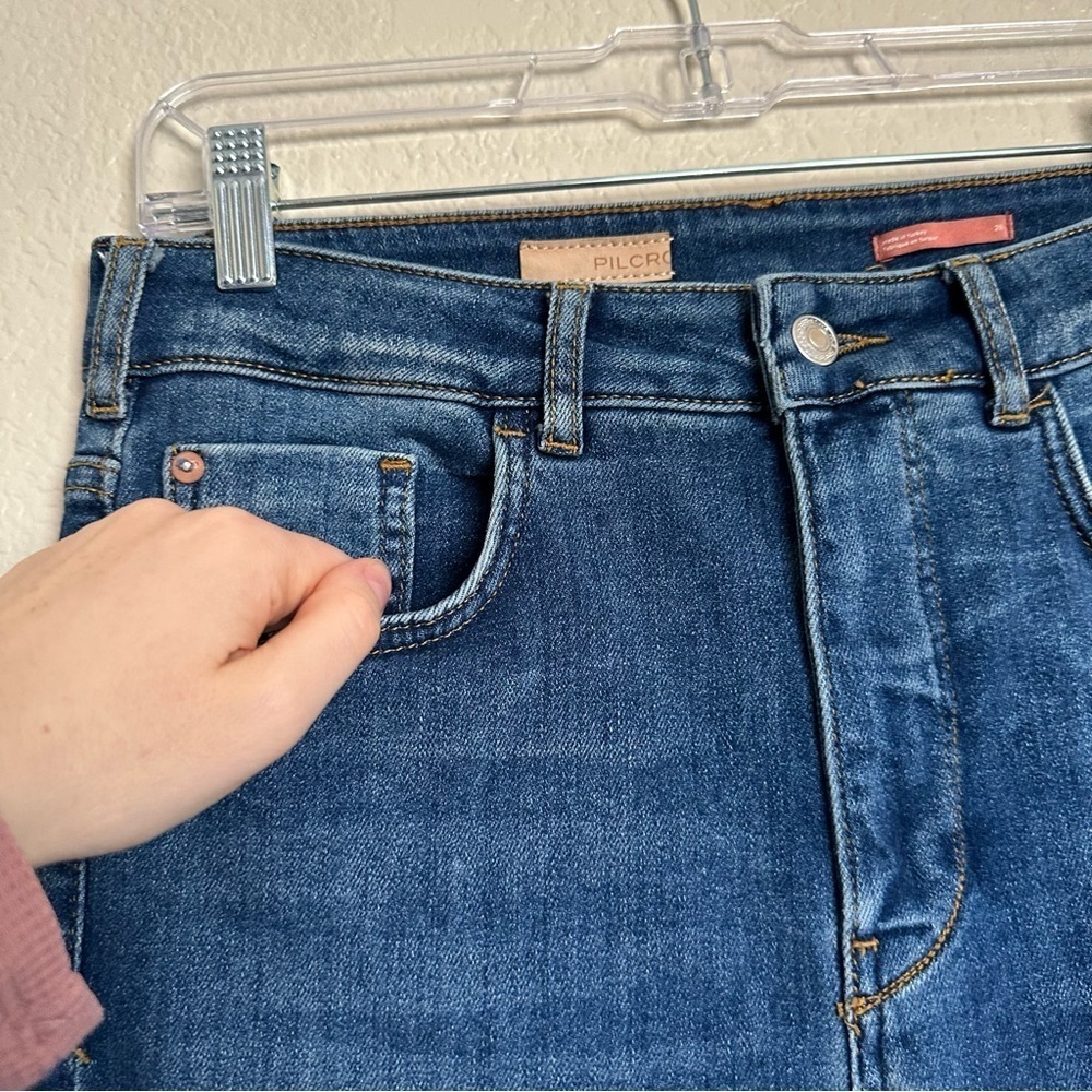 Pilcro Anthropologie Bootcut High Rise Blue Flared Jeans Size 28 - Picture 4 of 13